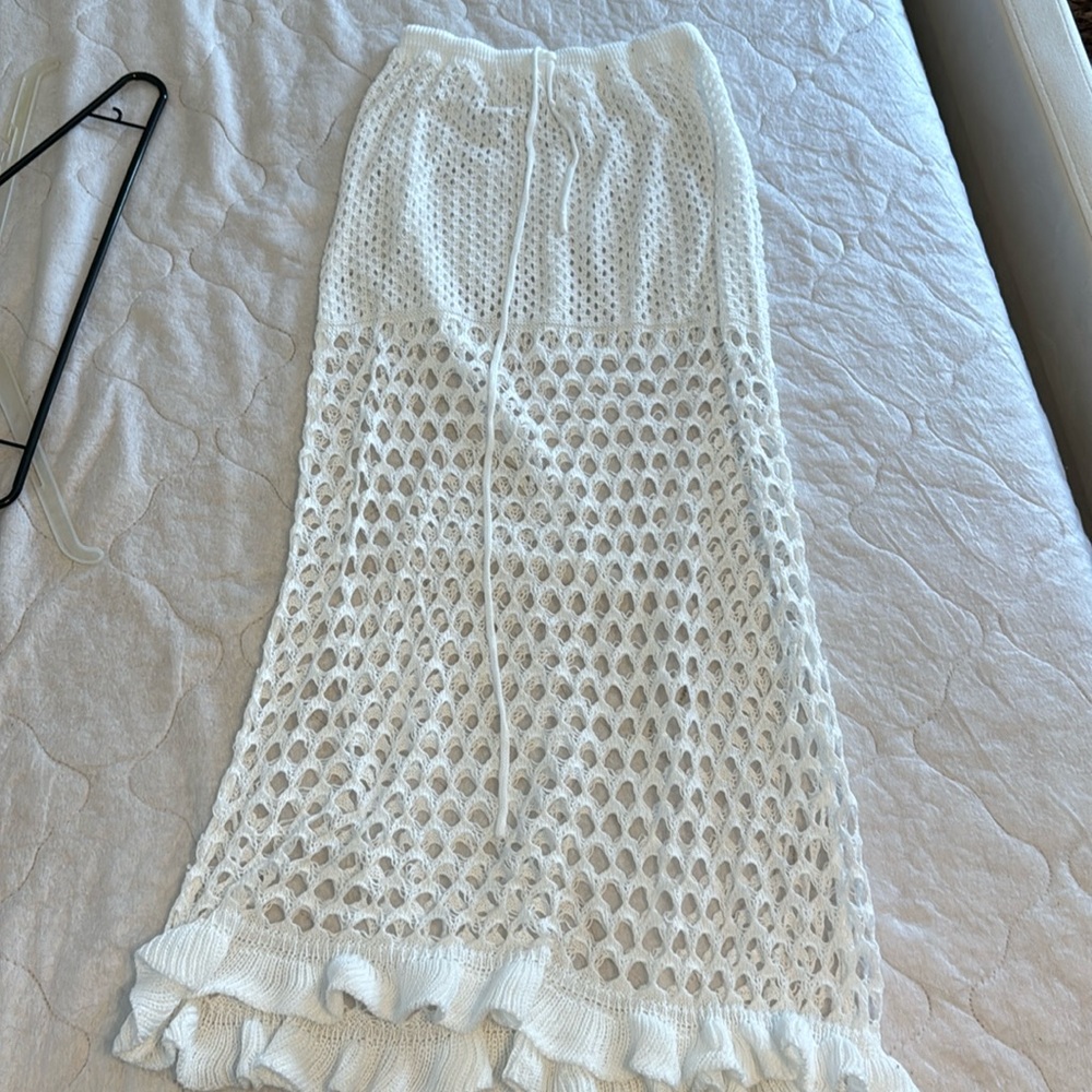 White cover up skirt
